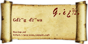 Góg Éva névjegykártya